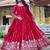 Red georgette heavy 5mm sequence embroidery work  long gown & dupatta