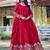 Red georgette heavy 5mm sequence embroidery work  long gown & dupatta