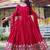 Red georgette heavy 5mm sequence embroidery work  long gown & dupatta