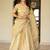 Cream Zari Sequence Embroidery Work Gold Crush Silk Semi Stiched Lehenga Choli