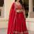 Red Zari Sequence Embroidery Work Rangoli Crush Silk Semi Stiched Lehenga Choli