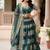 Green Zari Sequence Embroidery Work Santin Silk Semi Stiched Lehenga Choli