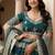 Green Zari Sequence Embroidery Work Santin Silk Semi Stiched Lehenga Choli