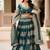 Green Zari Sequence Embroidery Work Santin Silk Semi Stiched Lehenga Choli