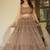 Brown Zari Sequence Embroidery Work Net Semi Stiched Lehenga Choli