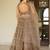 Brown Zari Sequence Embroidery Work Net Semi Stiched Lehenga Choli