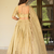 Cream Zari Sequence Embroidery Work Gold Crush Silk Semi Stiched Lehenga Choli