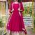 Pink georgette heavy 5mm sequence embroidery work  long gown & dupatta