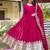 Pink georgette heavy 5mm sequence embroidery work  long gown & dupatta