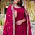Pink georgette heavy 5mm sequence embroidery work  long gown & dupatta