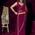 Wine color pure georgette zircon handwork border saree
