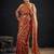 Fenta color fendi silk two tone with foil & hand work zircon work saree