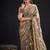 Grey color fendi silk two tone with foil & hand work zircon work saree