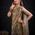 Grey color fendi silk two tone with foil & hand work zircon work saree