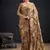 Chiku color fendi silk two tone with foil & hand work zircon work saree