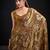Gold color fendi silk two tone with foil & hand work zircon work saree