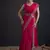 Rani color fendi satin silk blend two tone handwork zircon border saree
