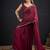 Maroon color fendi satin silk two tone handwork zircon border saree
