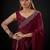 Maroon color fendi satin silk two tone handwork zircon border saree