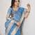 Blue soft linen cotton silk saree with gold zari weaving | elegant party & wedding wear saree