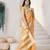Mustard soft linen cotton silk saree with gold zari weaving | elegant party & wedding wear saree