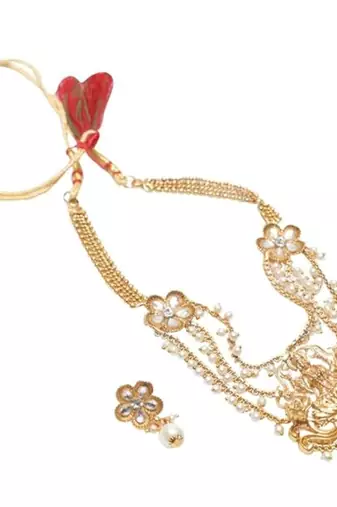 copper alloy short necklace set with temple work