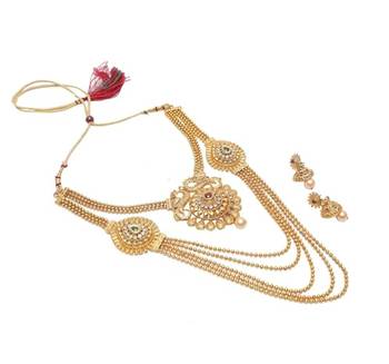 copper alloy multilayer necklace with studded design 2