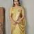 Soft linen cotton silk saree with gold zari weaving | elegant party & wedding wear saree
