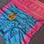 Sky silk saree featuring elegant traditional motifs all over the saree with contrast blouse