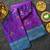 Purple silk saree featuring elegant traditional motifs all over the saree with contrast blouse