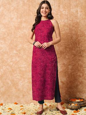 Bandhani printed cotton kurta 2