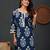 Floral printed notch-neck straight kurta