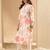 Floral printed cotton v-neck straight kurta