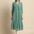 Green chiffon self design flared kurta
