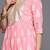 Womens pink yoke design cotton anarkali kurta with palazzos & dupatta