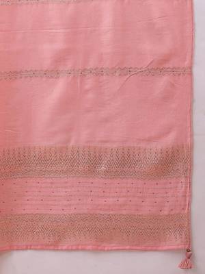 Yoke design sequinned straight kurta with trousers and dupatta 3