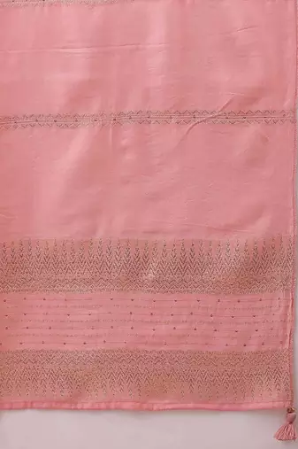 Yoke design sequinned straight kurta with trousers and dupatta