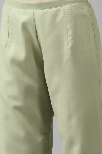 Green yoke design regular republic day kurta with palazzos & dupatta