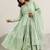 Womens green printed cotton anarkali kurta with trousers & dupatta