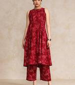 Ethnic motifs printed regular pure cotton kurta with trousers