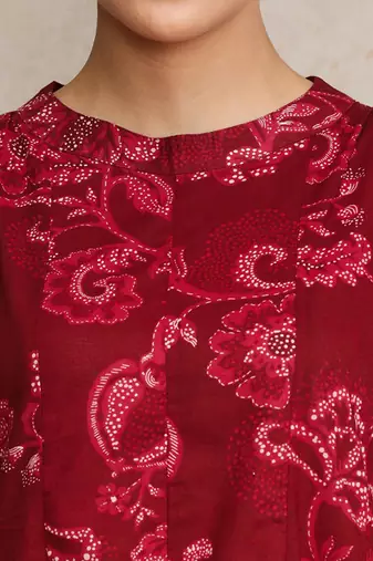 Ethnic motifs printed regular pure cotton kurta with trousers