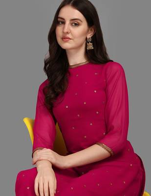 Ethnic motifs embellished straight sequinned kurta with trousers 2