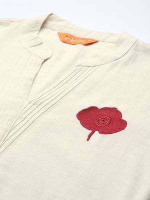 Floral embroidered thread work pure cotton republic day kurta with palazzos 2