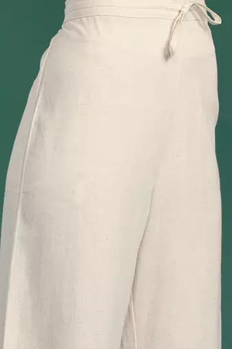 Floral embroidered thread work pure cotton republic day kurta with palazzos