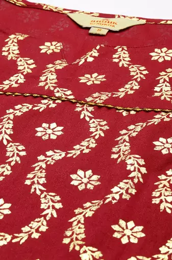 Ethnic motifs printed regular kurta with trousers & with dupatta