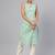 Green & white floral printed straight kurta