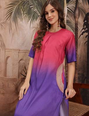 Ombre zari kurta with pleated details 2