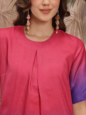 Ombre zari kurta with pleated details 3