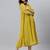 Mustard chiffon self design front slit kurta