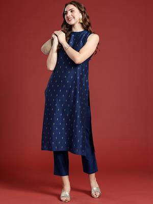 Printed regular kurta with trousers 1